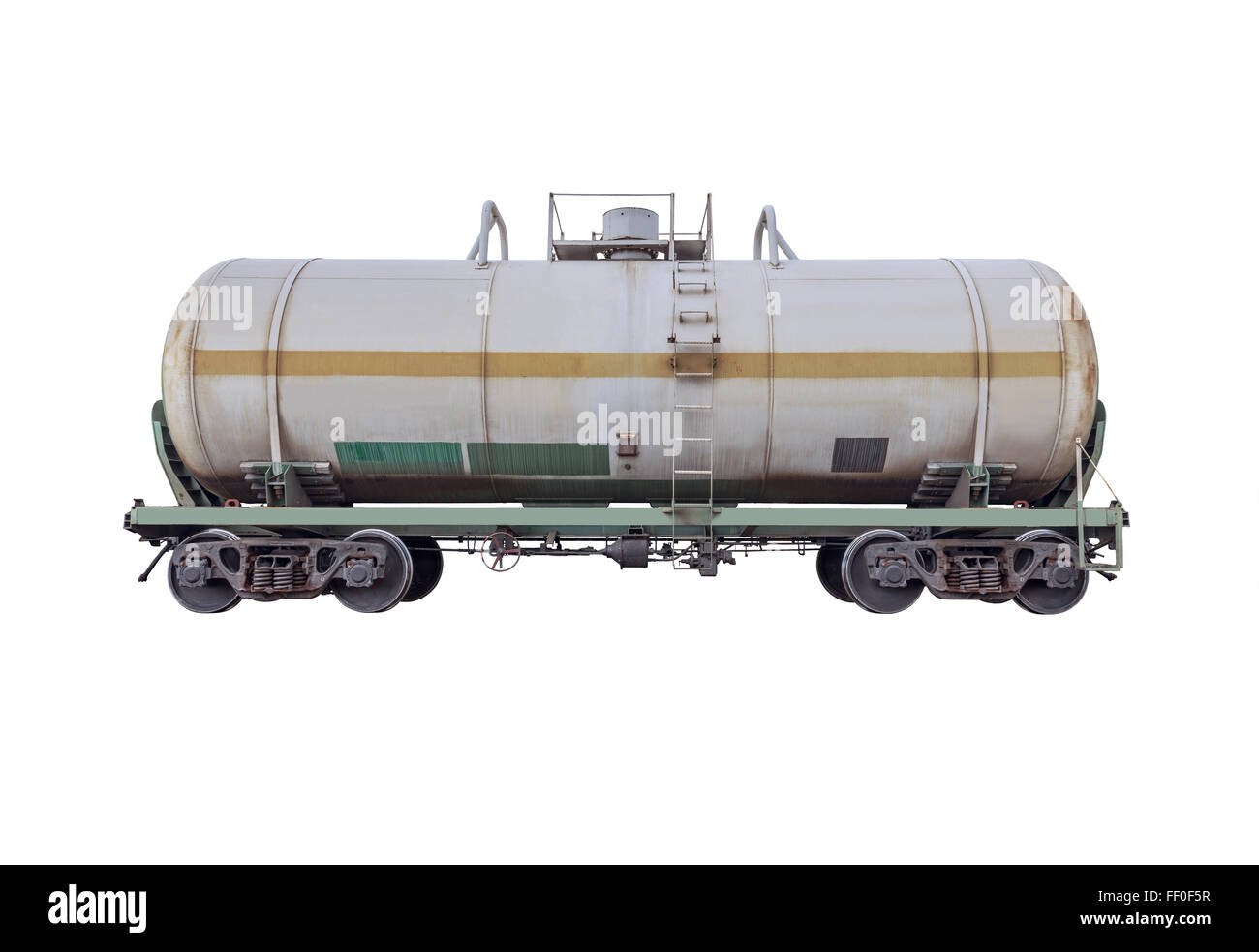 Auto di navi cisterna per il liquido di trasporto merci isolati su sfondo bianco. Foto Stock