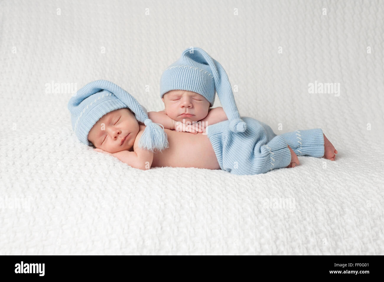 Sleeping Twin Baby Boys Foto Stock