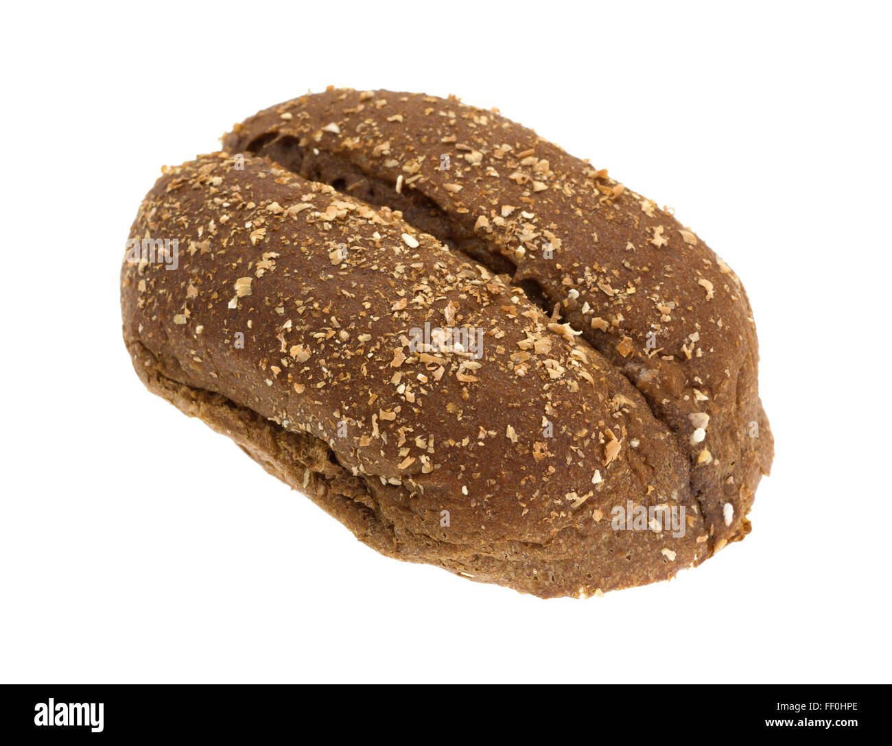 Un pane appena sfornato multi-roll granella isolato su uno sfondo bianco. Foto Stock