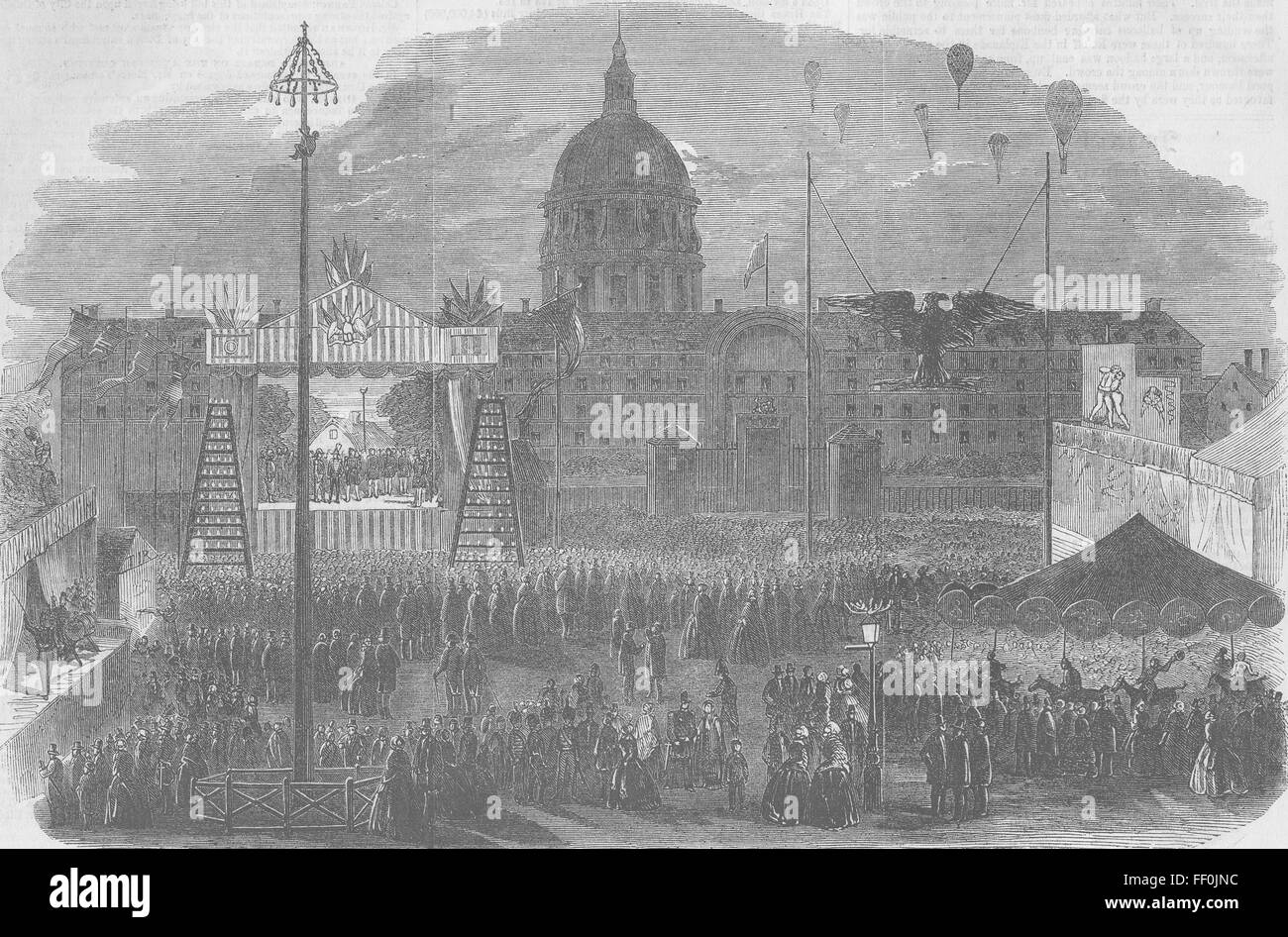 La Francia celebra principe imperiale il battesimo, Parigi 1856. Tempi illustrato Foto Stock