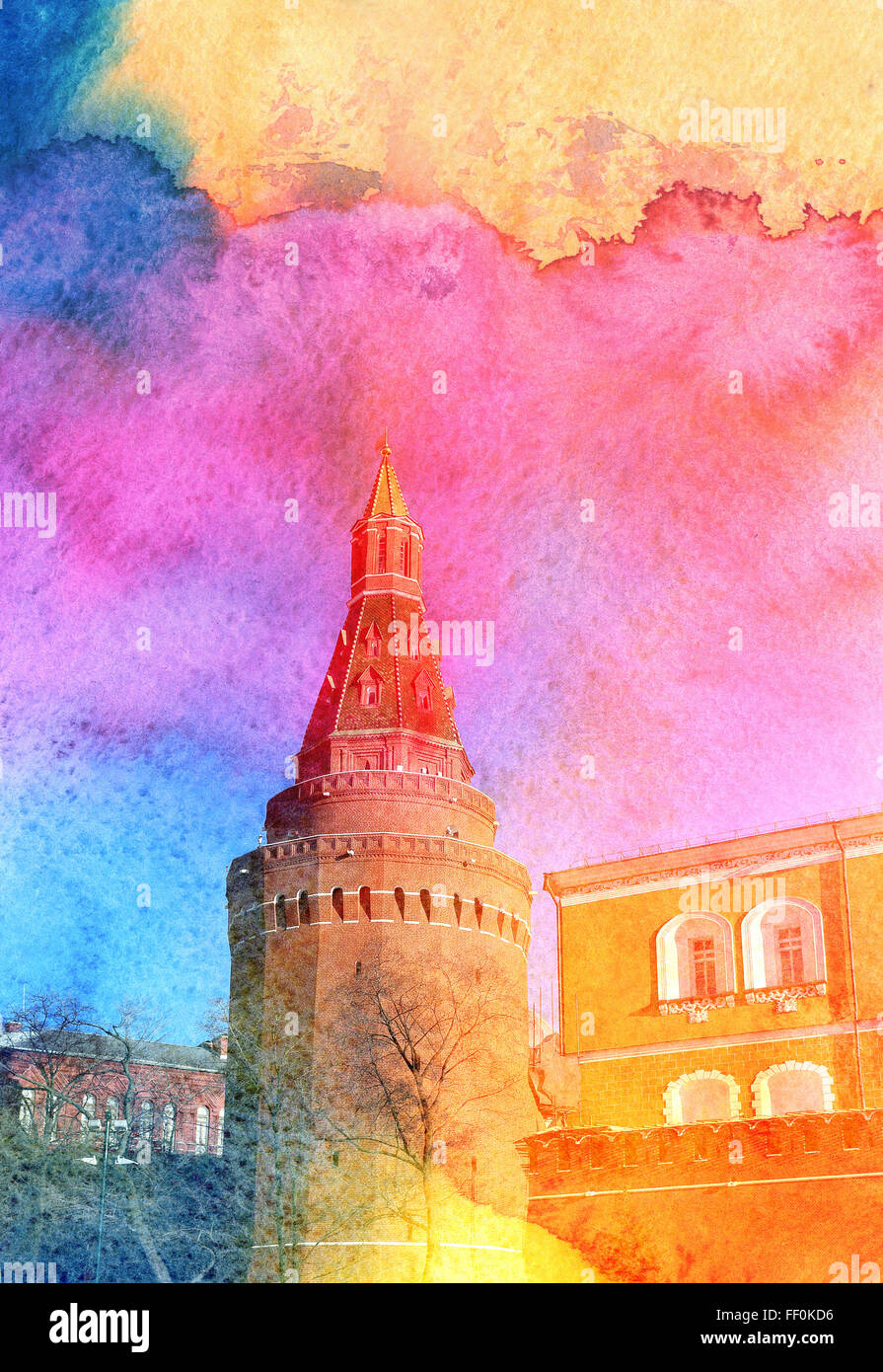 Torre del Cremlino di Mosca in Russia Foto Stock