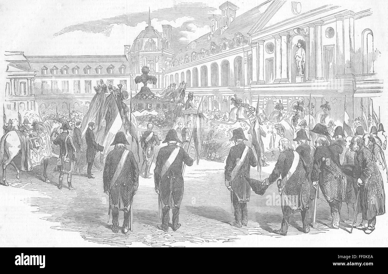Maresciallo di Francia Exelmans funerale, Les Invalides, Parigi 1852. Illustrated London News Foto Stock