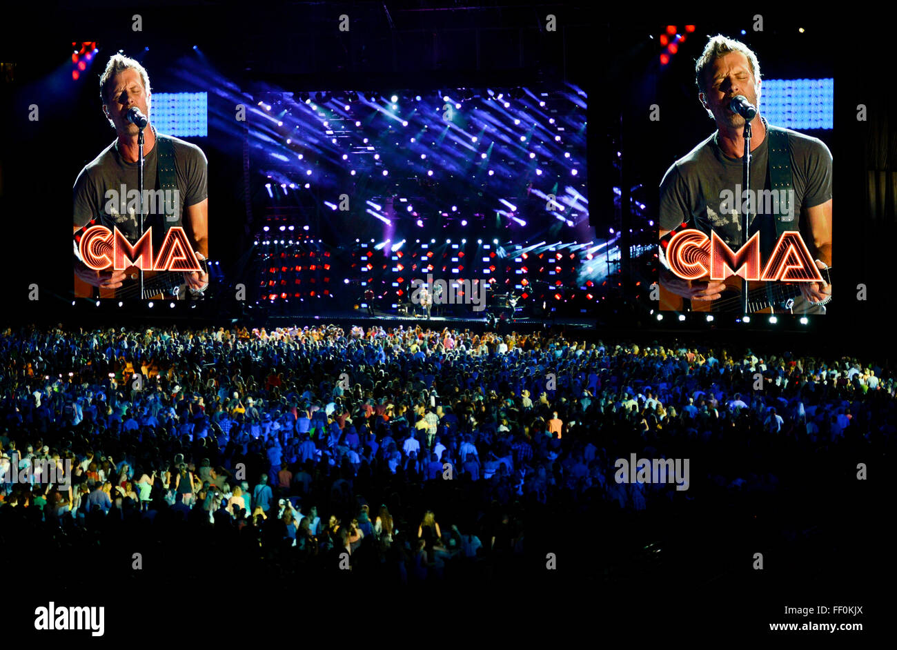 Dierks Bentley sul palco della CMA Music Festival di Nashville Tennessee Foto Stock