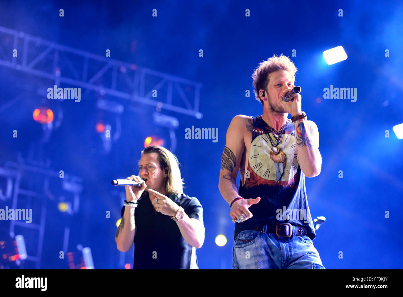 Florida Georgia la linea di eseguire presso il CMA Music Festival di Nashville Tennessee Foto Stock