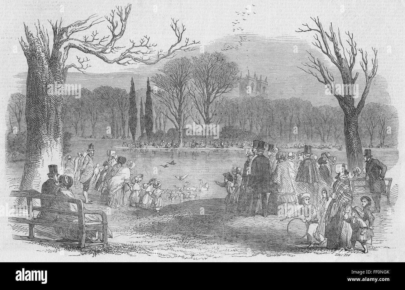 Londra Spring-St James Park 1849. Illustrated London News Foto Stock