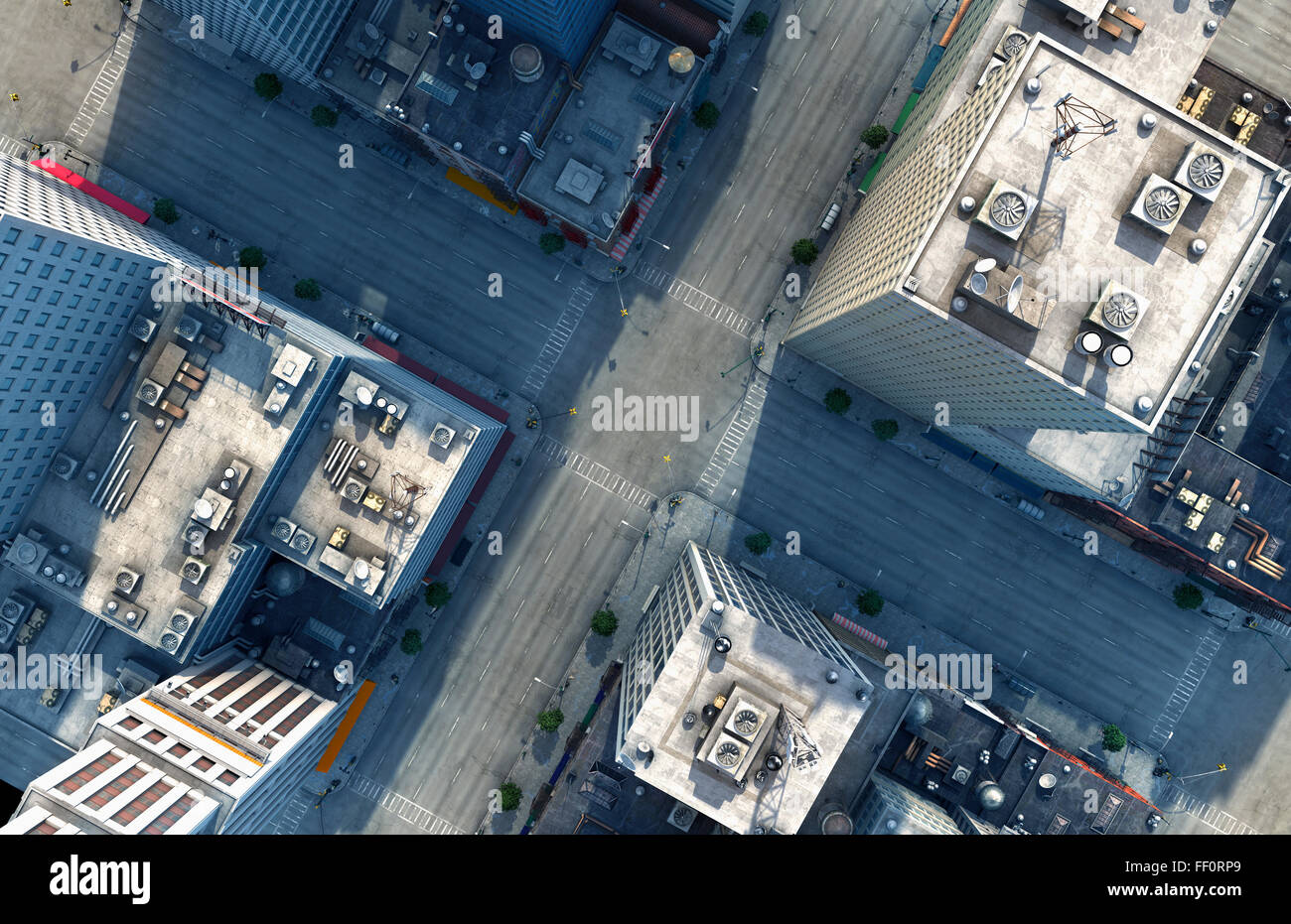 Vista aerea della città di New York intersezione, New York, Stati Uniti Foto Stock