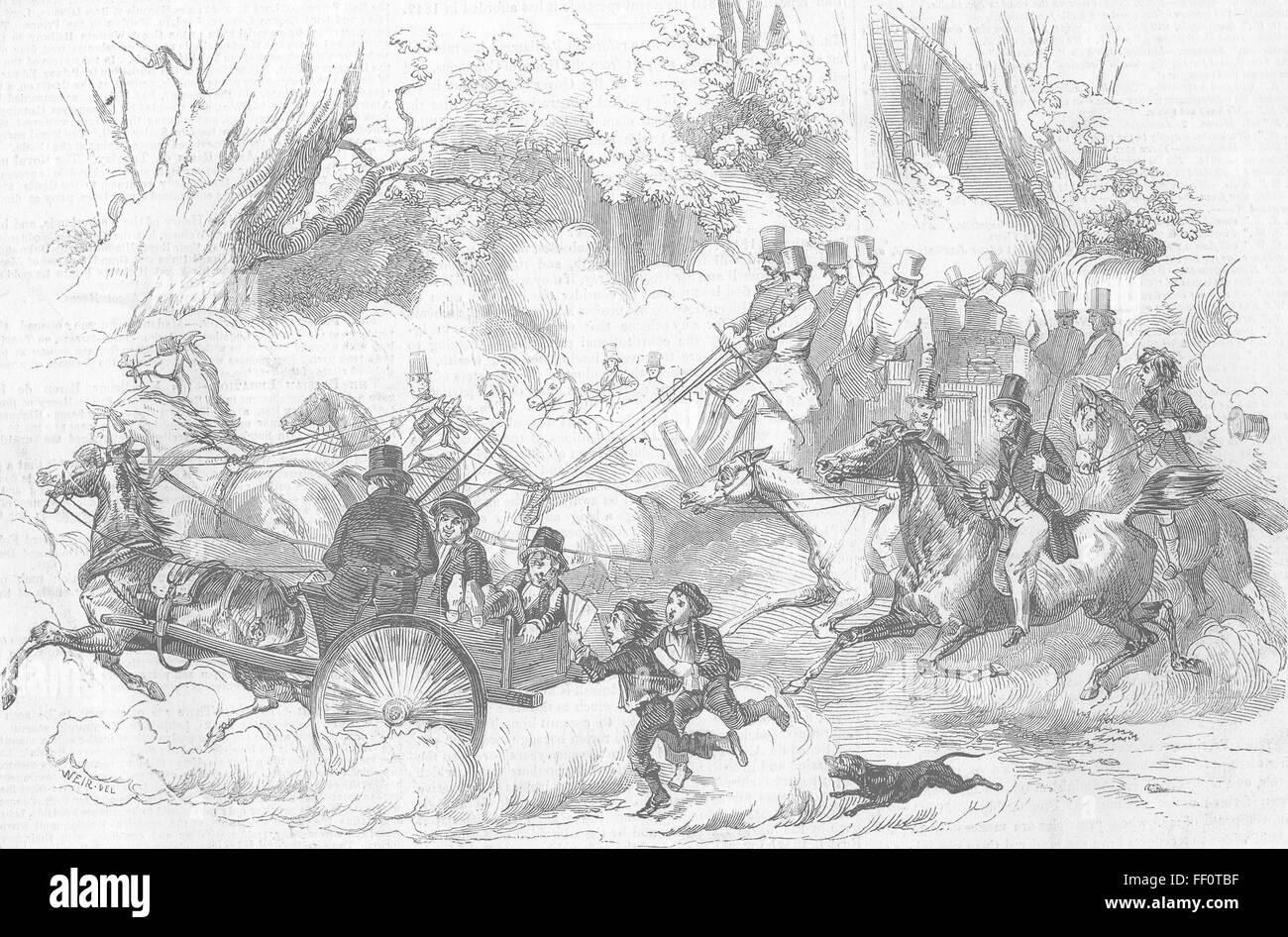 BERKS Ascot Races-The road 1849. Illustrated London News Foto Stock