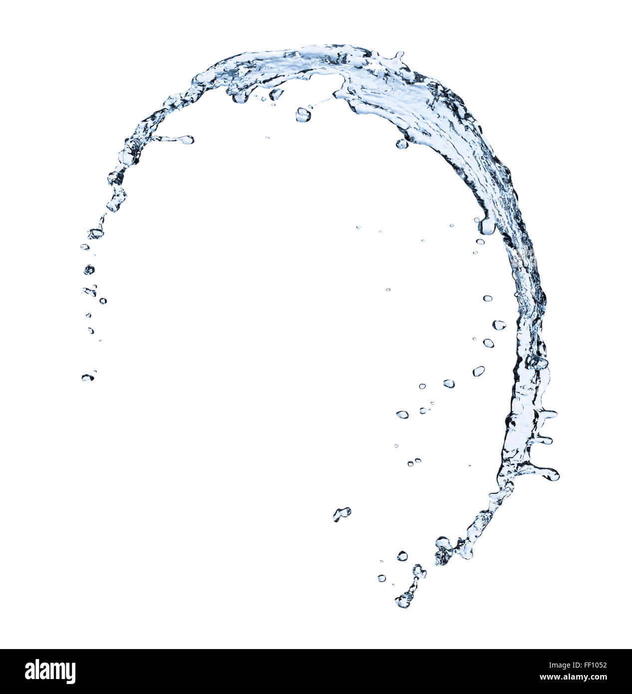 Spruzzi d'acqua su sfondo bianco Foto Stock