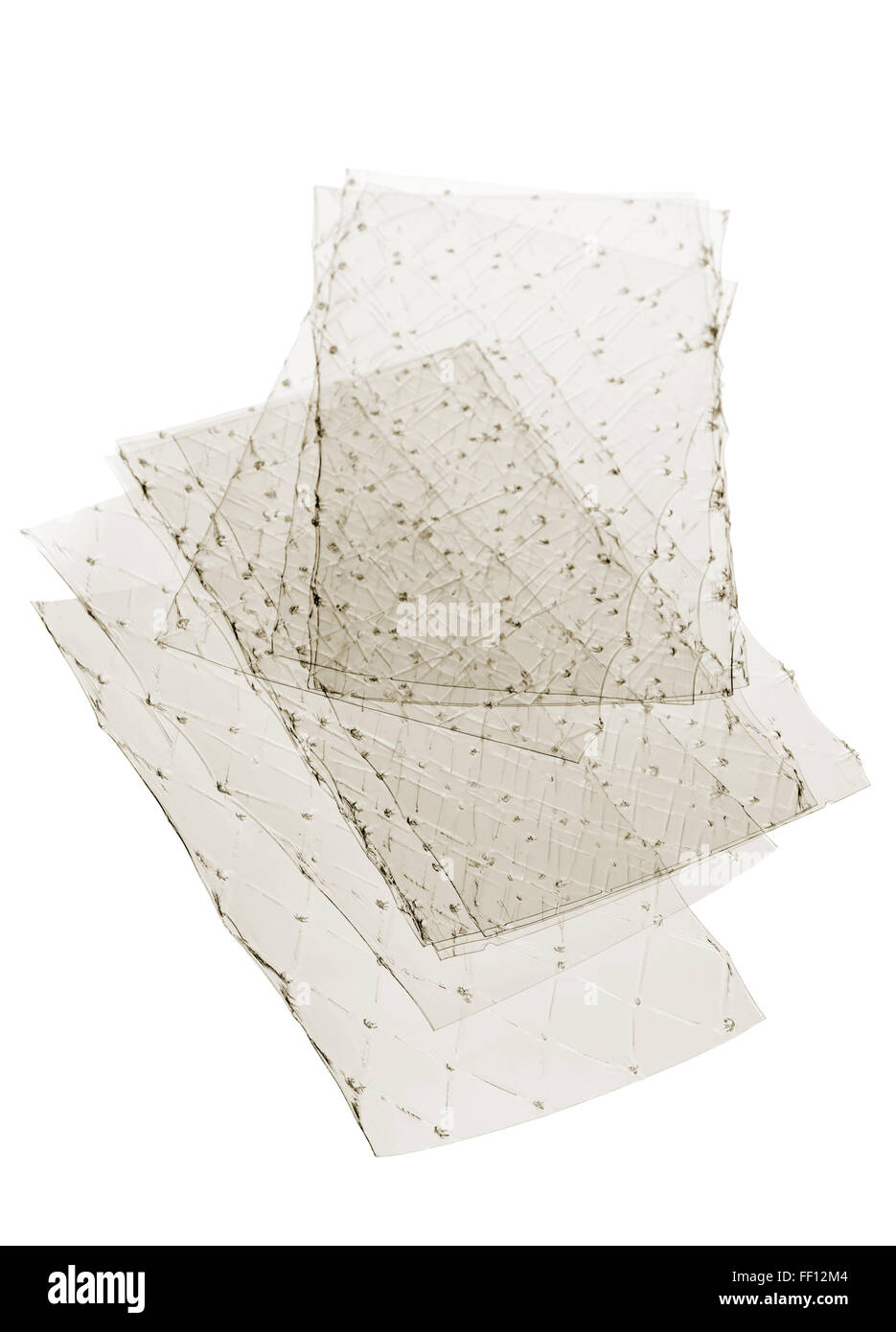 Impilate le foglie di gelatina su sfondo bianco Foto Stock