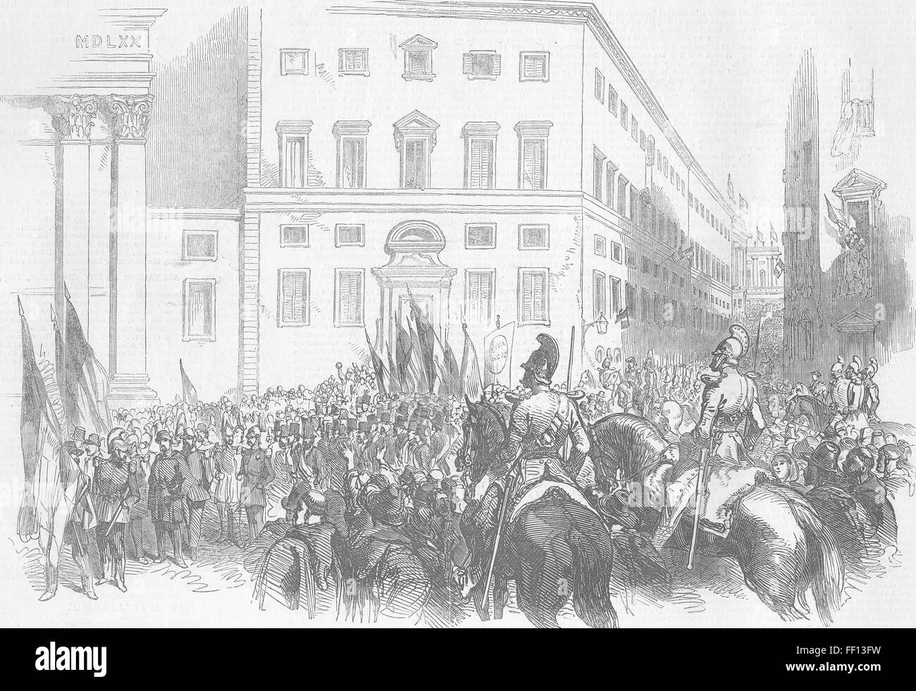 L'Italia romana Assemblea Nazionale Sfilata dei deputati 1849. Illustrated London News Foto Stock