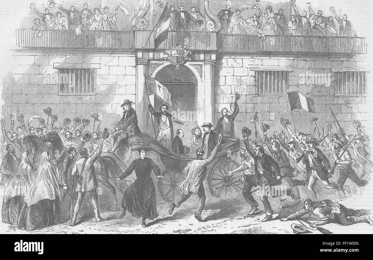 Italia carcerati lasciati andare di Castellamare, Palermo 1860. Illustrated London News Foto Stock