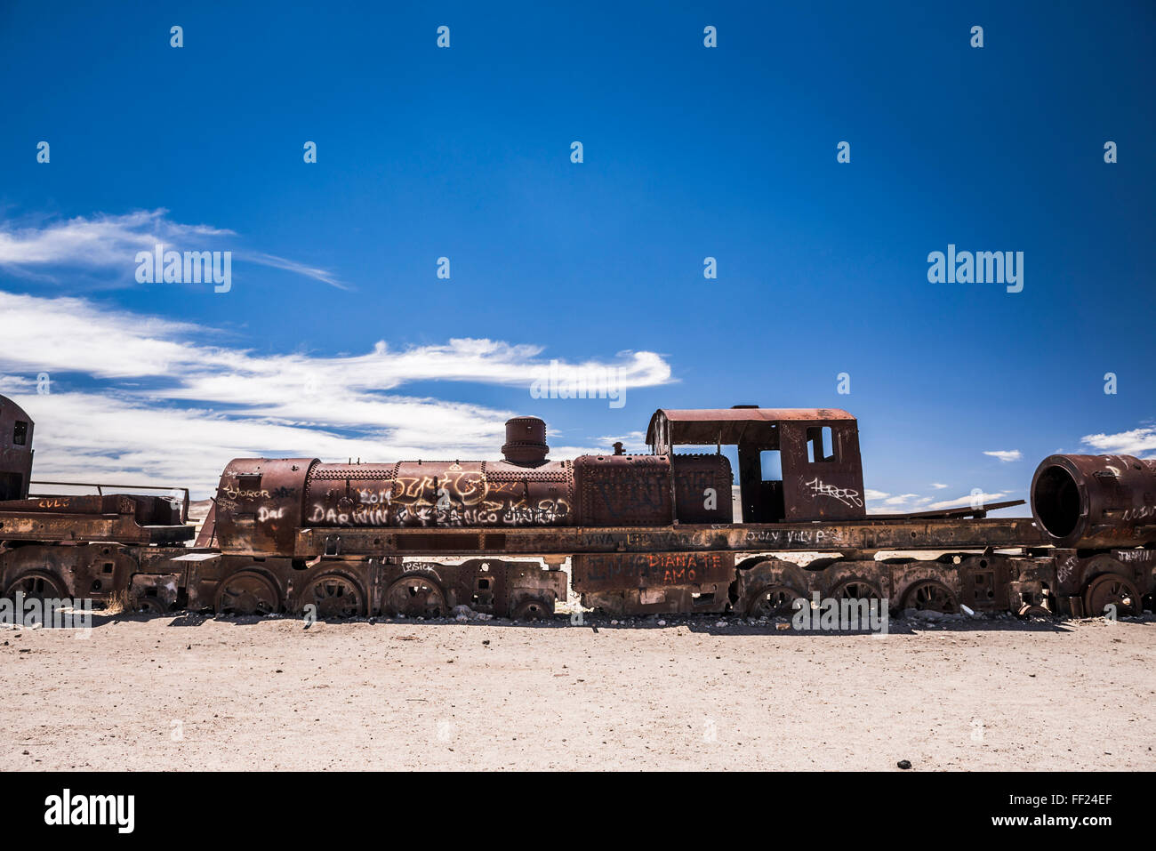 Il cimitero di treno (Treno cimitero), Uyuni, BoRMivia, Sud America Foto Stock