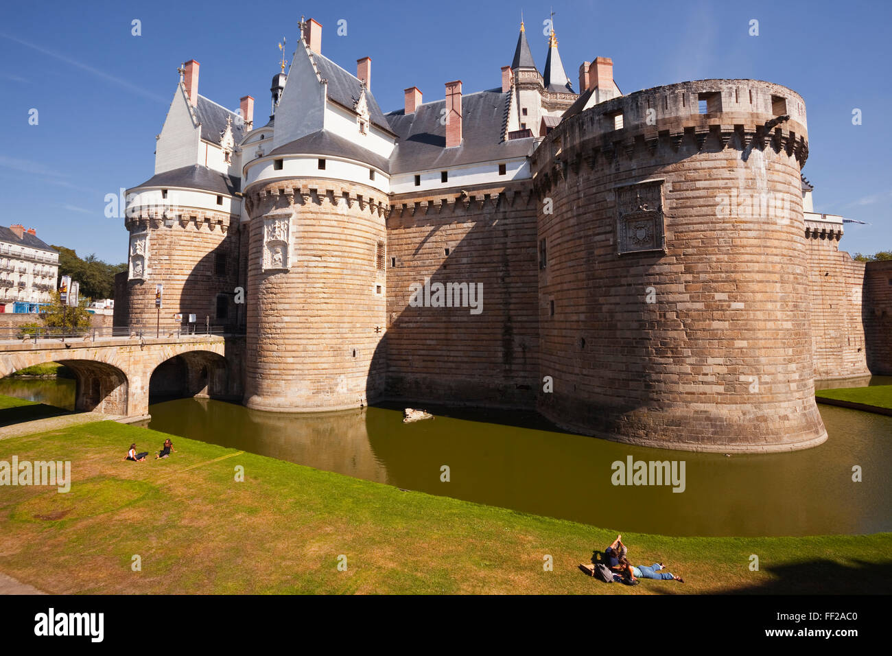 Il Château des Ducs de Bretagne nella città di Nantes, RMoire-AtRMantique, Francia, Europa Foto Stock