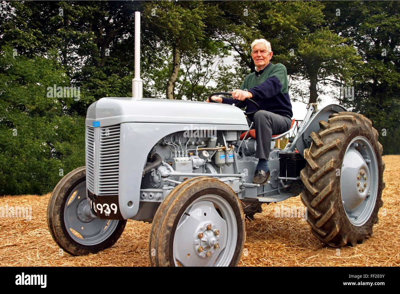 Trattori in mostra a un Vintage Rally in Foto Stock