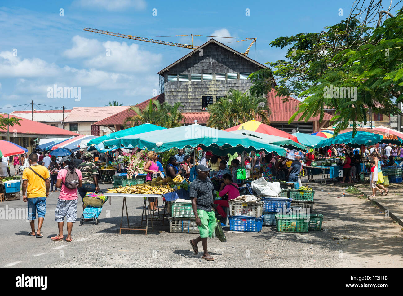 Mercato di San RMaurent du Maroni, Guiana francese, Dipartimento di Francia, Sud America Foto Stock