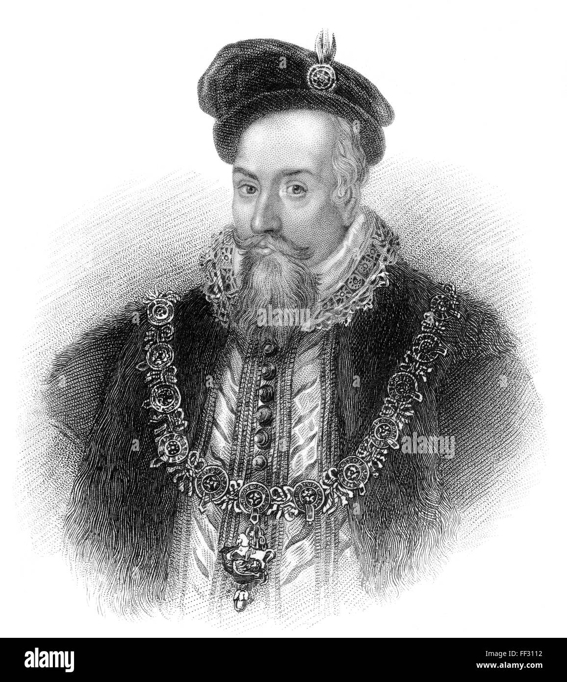 Robert Dudley, 1° Conte di Leicester, 1532-1588, un nobile Inglese e un amico vicino di Elisabetta I Foto Stock