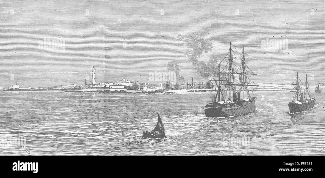 Egitto Alessandria, dal mare 1882. Illustrated London News Foto Stock
