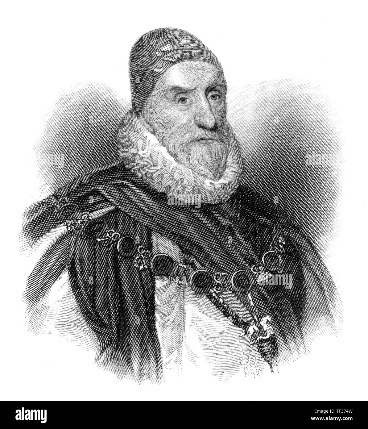 Charles Howard, 1° Conte di Nottingham, Howard di Effingham, 1536-1624, uno statista inglese e Lord Alto Ammiraglio sotto Elizabe Foto Stock