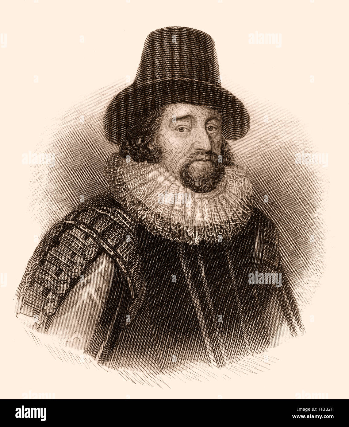 Francis Bacon o Barone Baco di Verulam, 1561 - 1626, il filosofo inglese, statista e scienziato Foto Stock