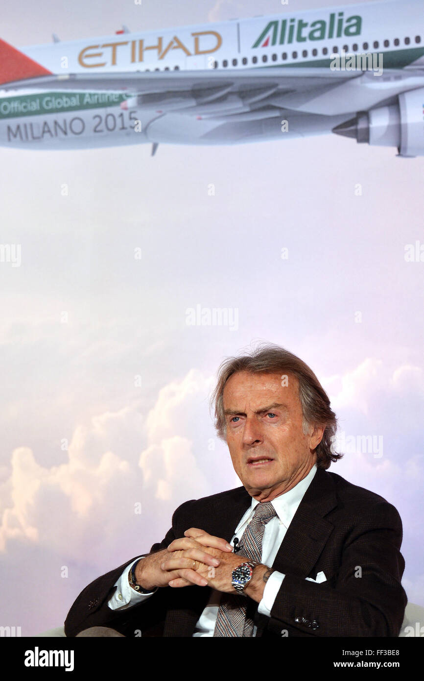 Luca Cordero di Montezemolo Presidente di Alitalia. Il presidente di Alitalia. Roma 20-01-2015 St. Regis Hotel Presentazione nuova un Foto Stock