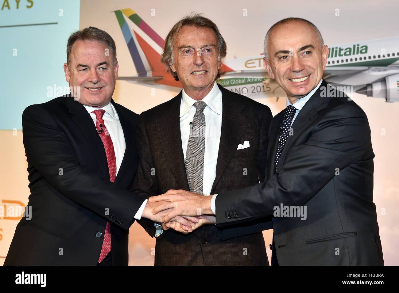 James Hogan, presidente e chief executive officer di Etihad Aviation Group e Vice Presidente di Alitalia, , Luca Cordero di Mon Foto Stock