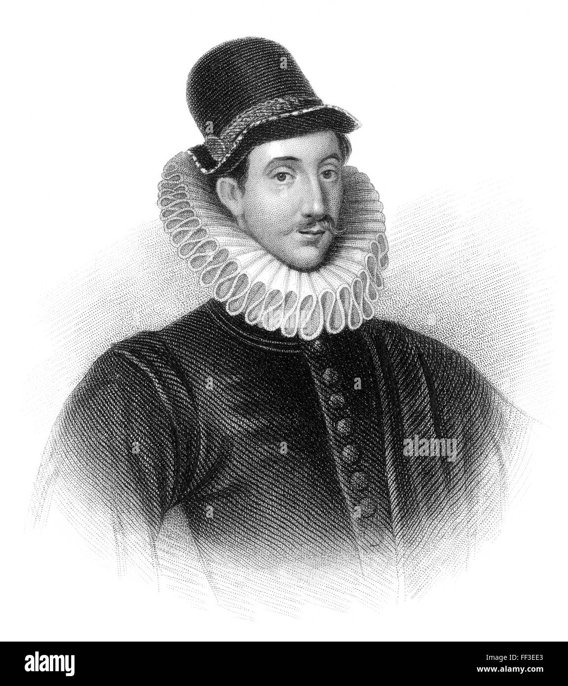 Sir Fulke Greville, primo Baron Brooke, de jure xiii Barone Latimer e quinta Barone Willoughby de rotto, 1554-1628, un po Elizabethan Foto Stock