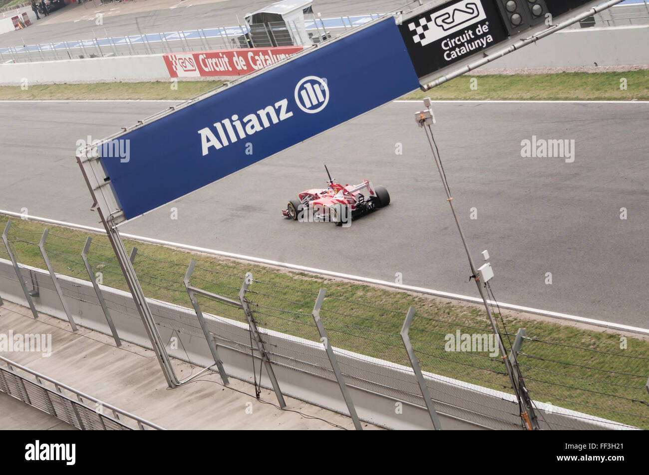 Ferrari Formule 1 giorni di prova , al Montmelò di Barcellona , Spagna Foto Stock