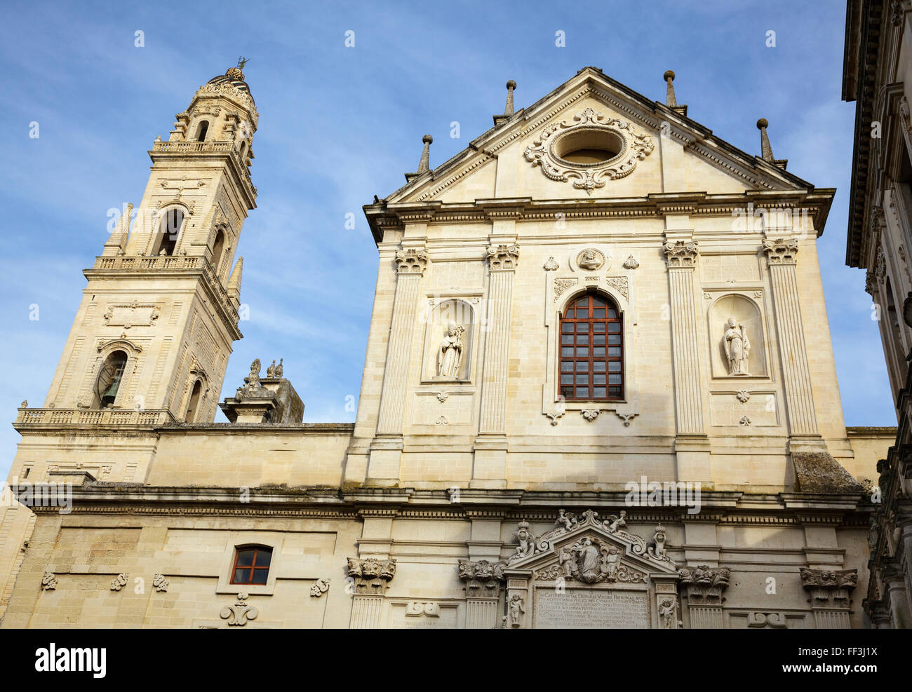 Cattedrale e la Torre Campanaria, Lecce, Puglia, Italia Foto Stock