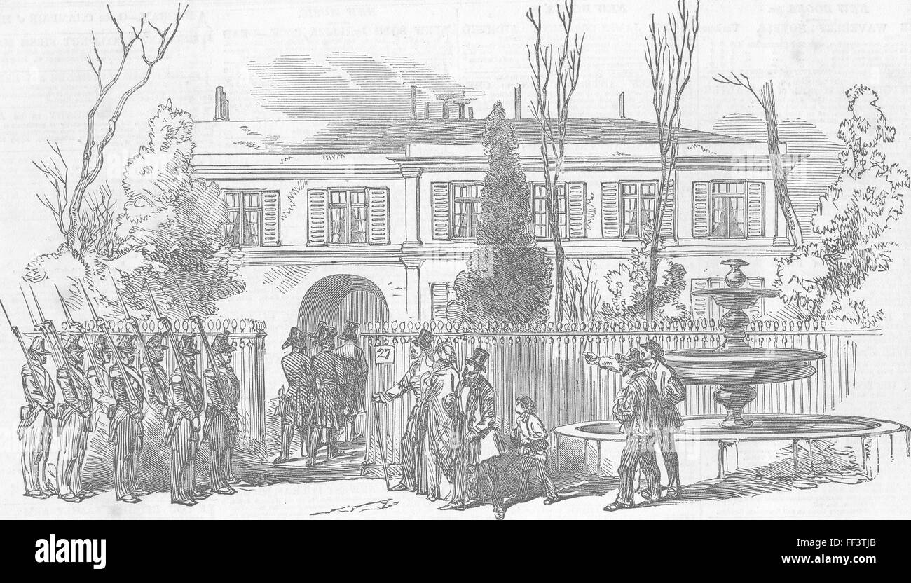 Colpo di Stato Francia n. 16-arresto di Thiers 1851. Illustrated London News Foto Stock