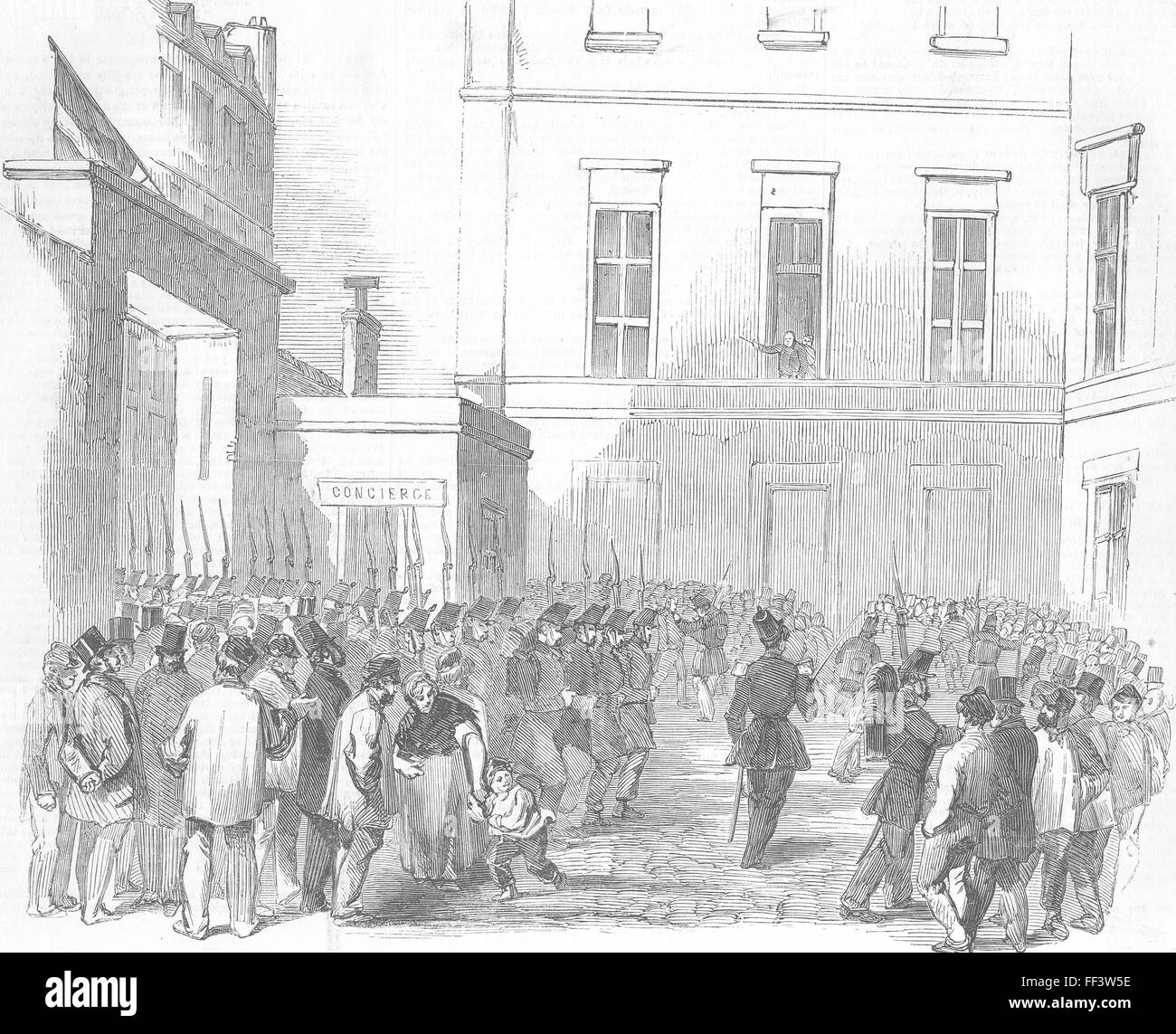 Francia colpo di Stato Arresto di rappresentanti 1851. Illustrated London News Foto Stock