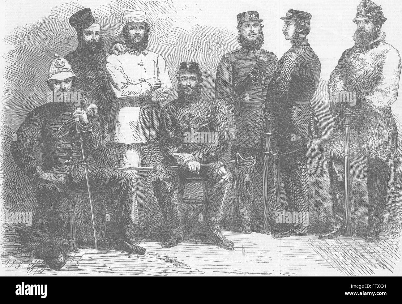 In Cina la polizia guardia della Legazione britannica, Pechino 1864. Illustrated London News Foto Stock