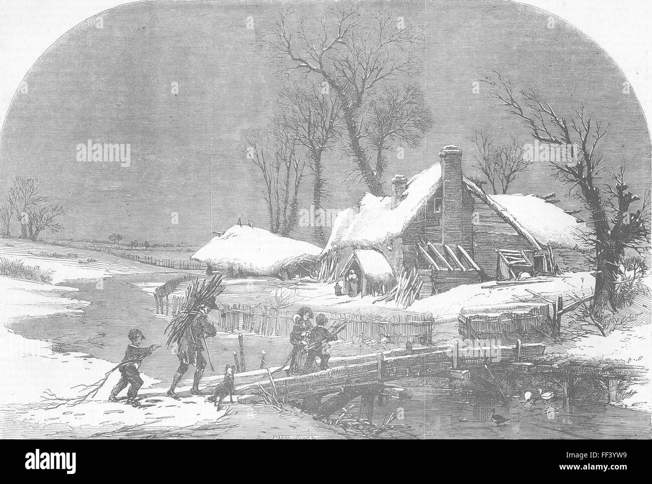 Paesaggi di una scena invernale 1852. Illustrated London News Foto Stock