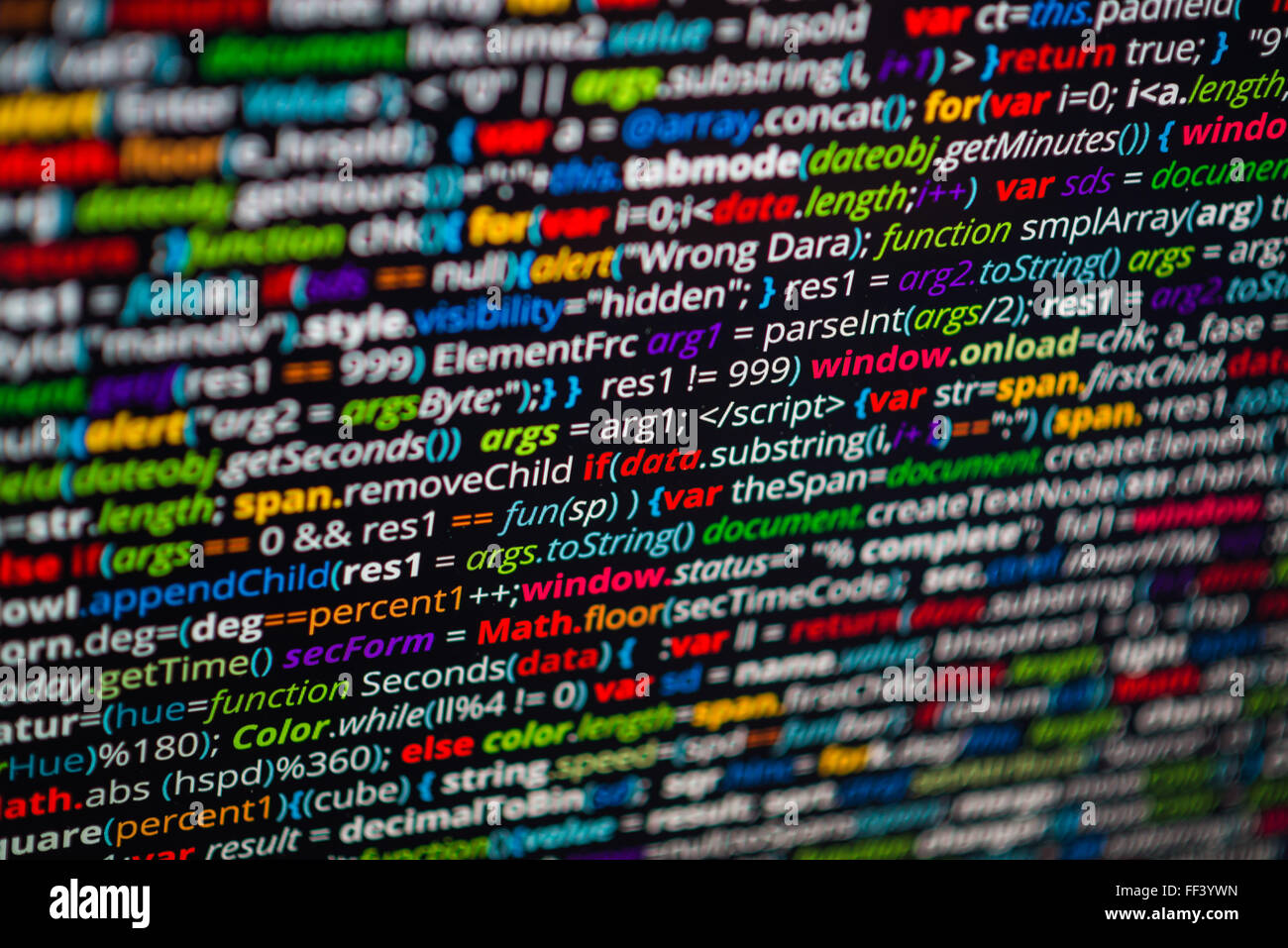 Abstract il codice di un programma Foto Stock