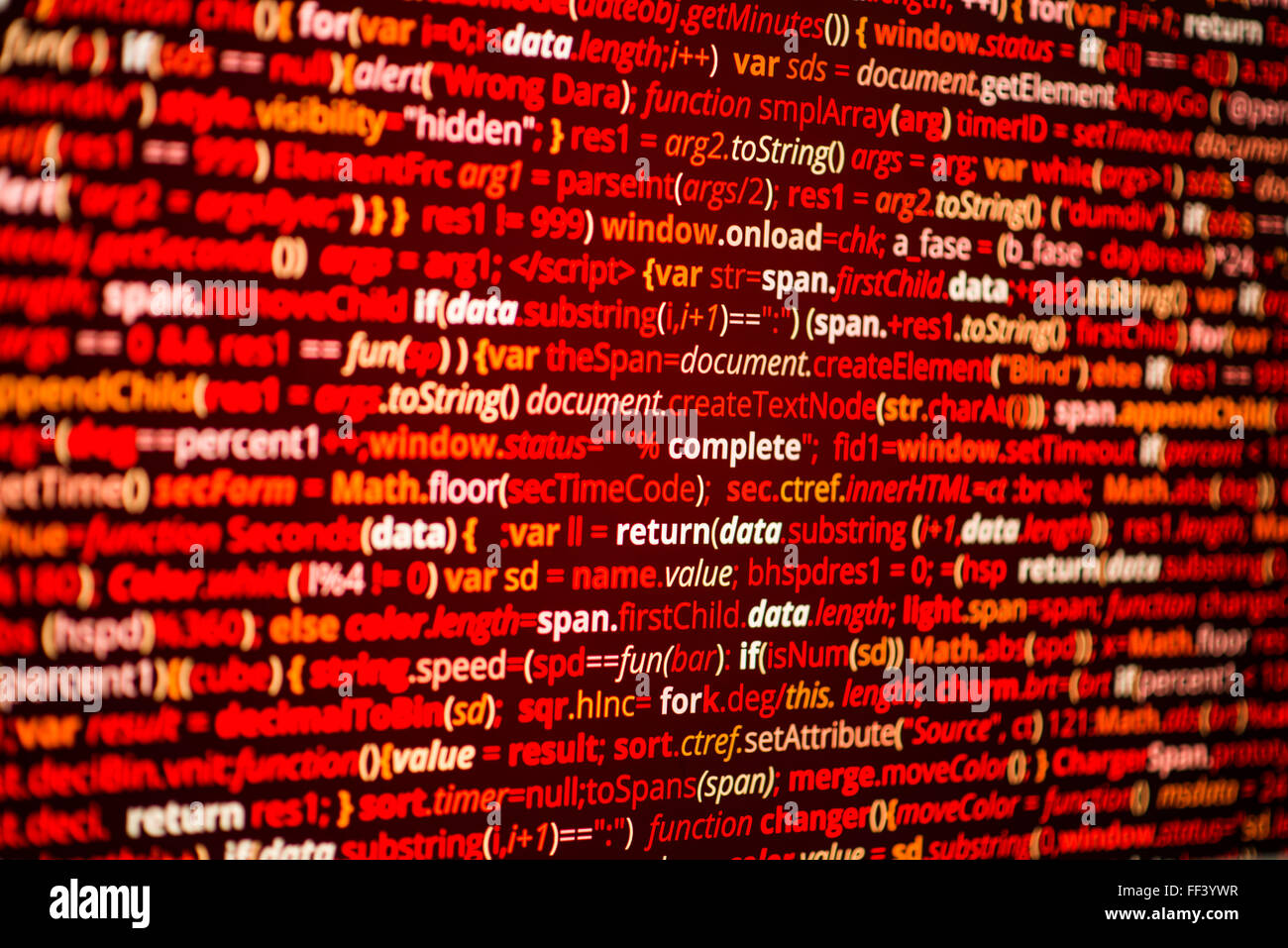 Abstract il codice di un programma Foto Stock