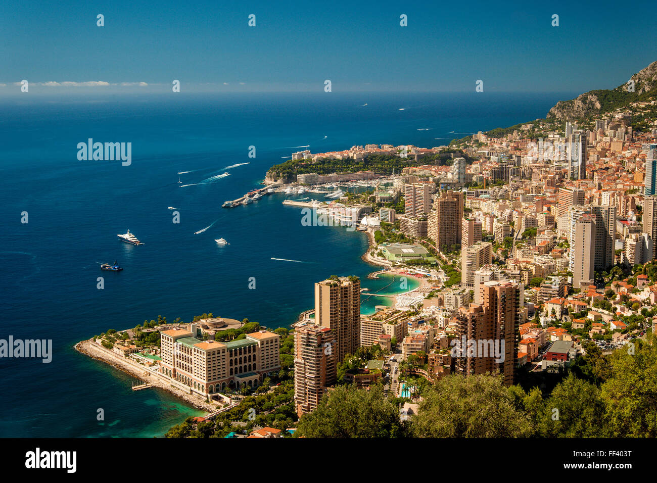 Monaco presi da Roquebrune-Cap-Martin, Francia. Foto Stock