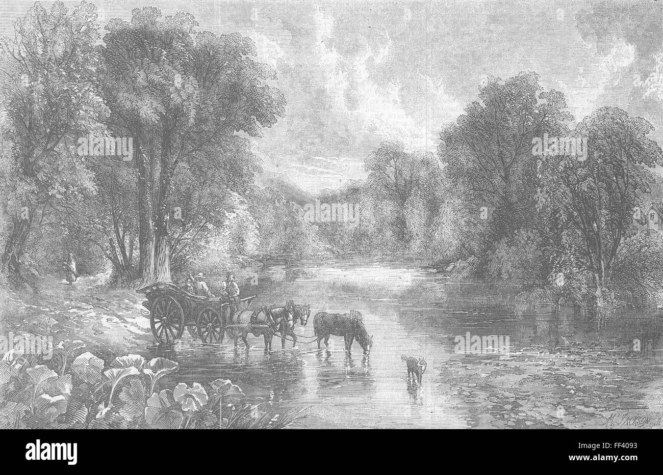 Paesaggi estate tempo di attraversamento Rd 1856. Illustrated London News Foto Stock