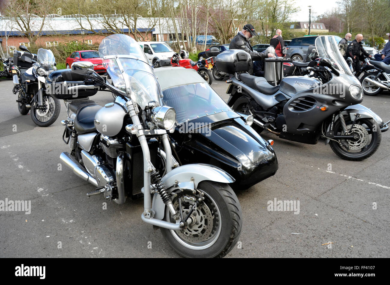 Moto e sidecar Foto Stock