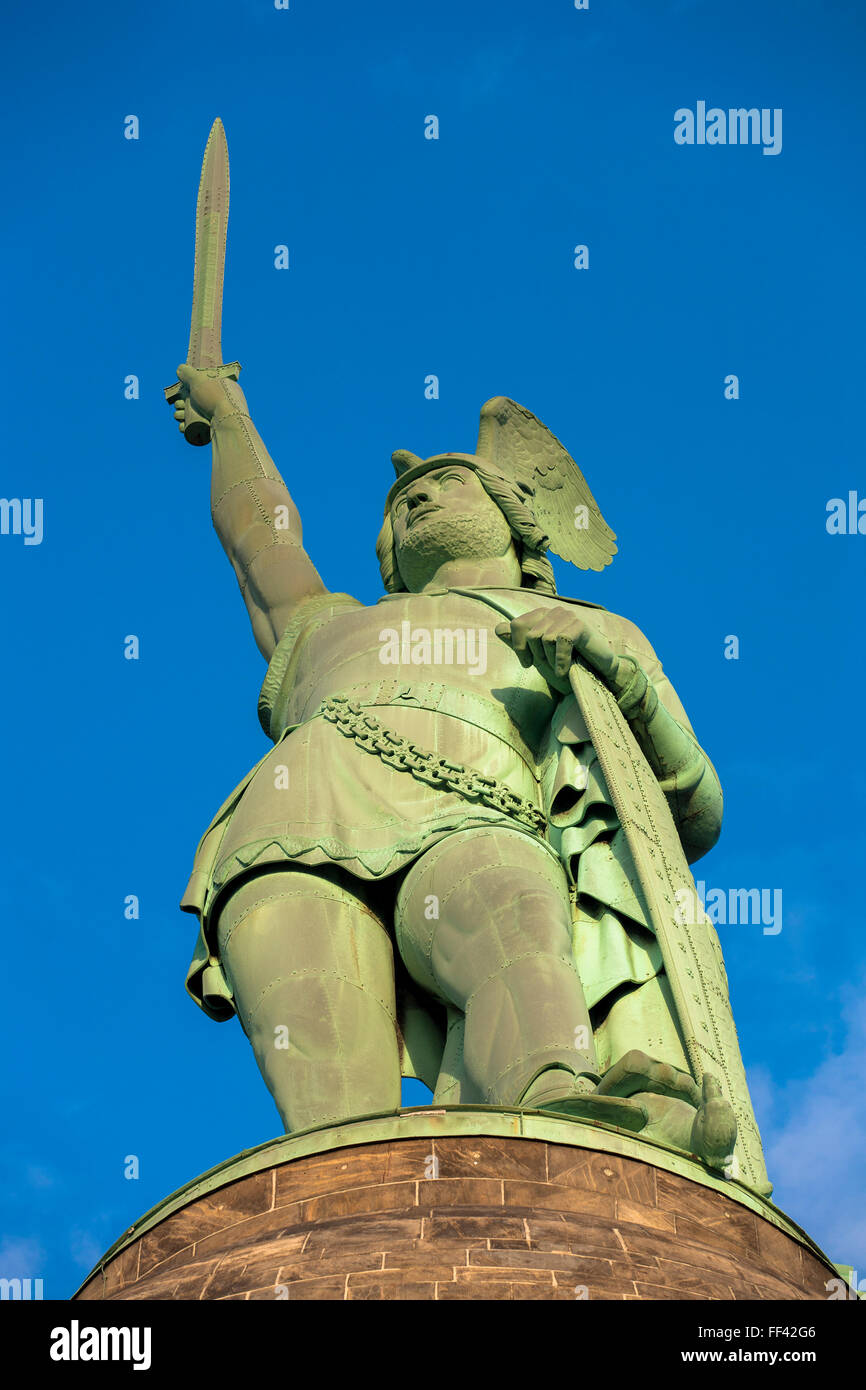 L'Europa, in Germania, in Renania settentrionale-Vestfalia, il monumento di Hermann vicino Detmold-Hiddesen, Foresta Turingia [il monumento commemora Foto Stock