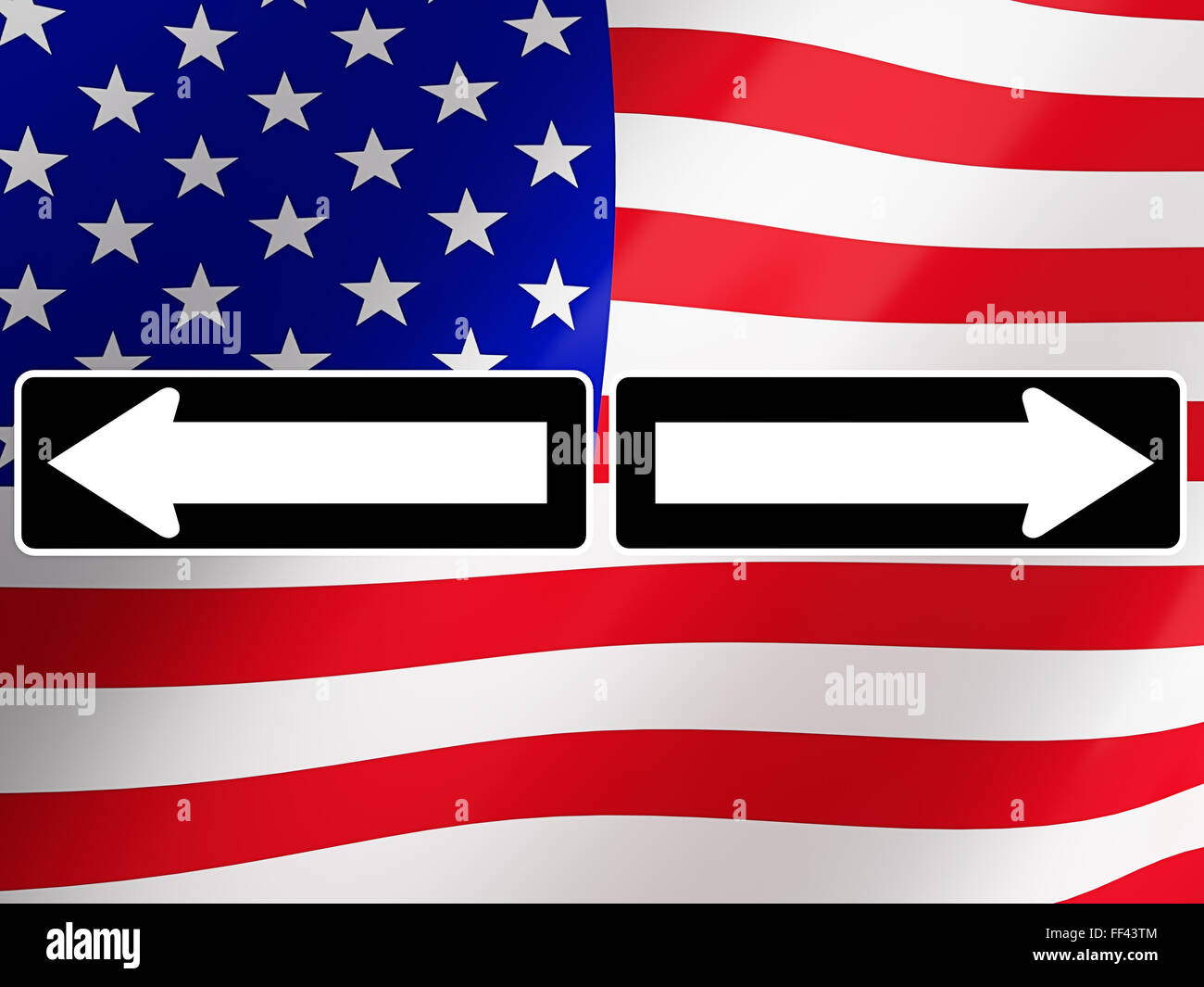 Elezione 2016, con bandiera americana sullo sfondo. Il rendering 3D Foto Stock