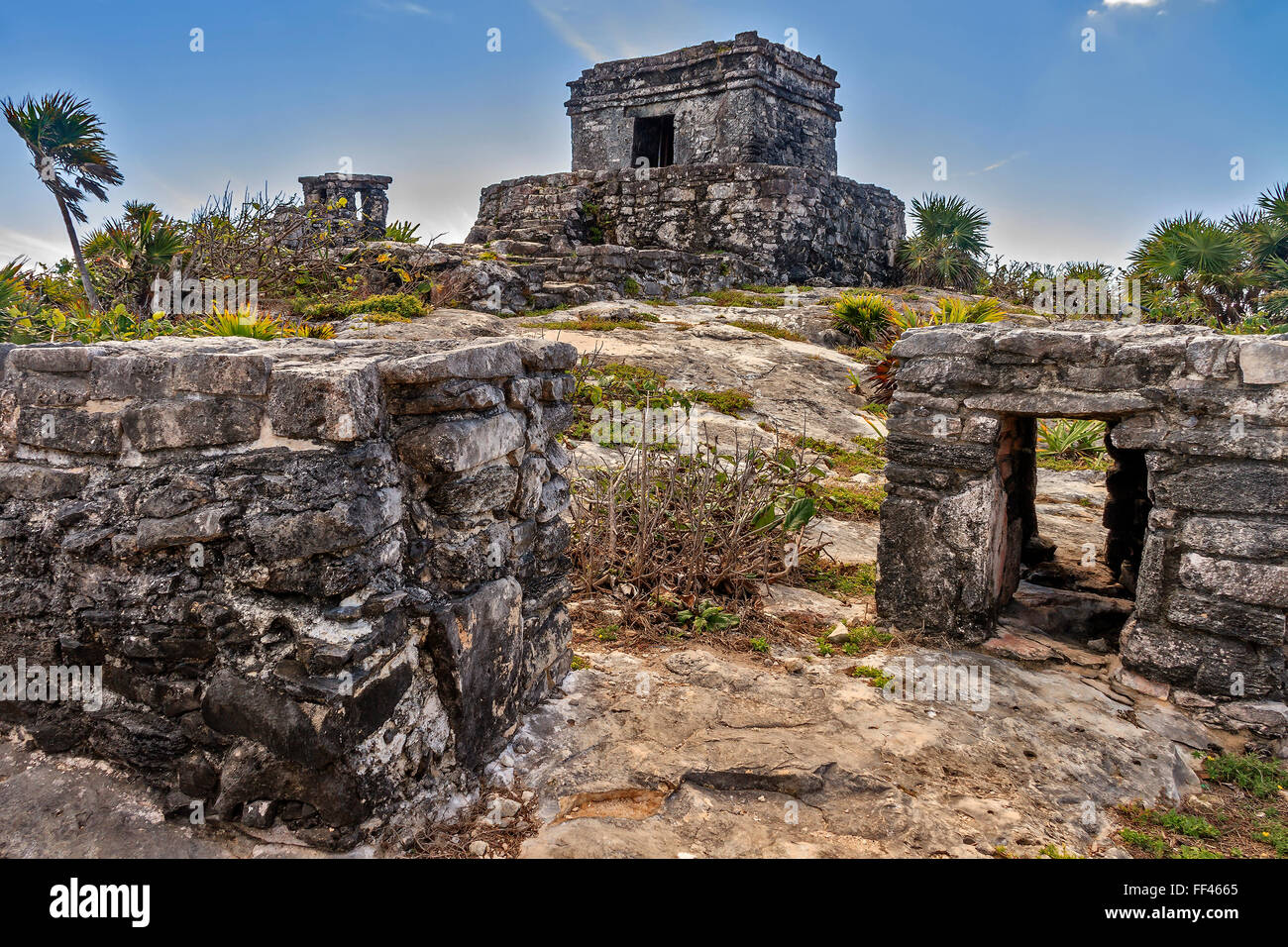 Dio dei venti tempio tulum messico Foto Stock