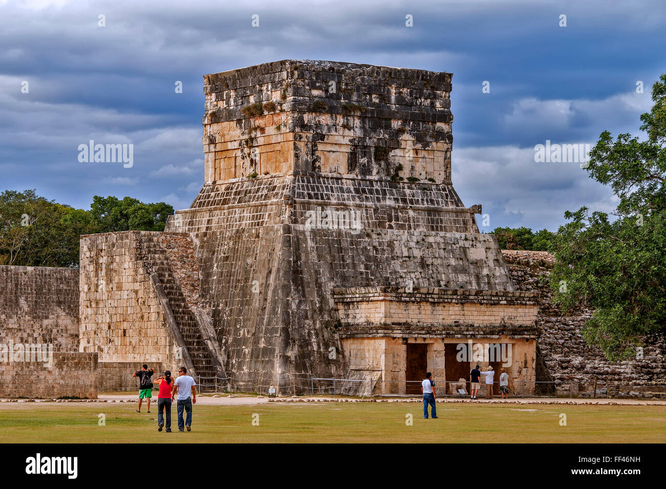 Tempio dei giaguari Chichen Itza messico Foto Stock