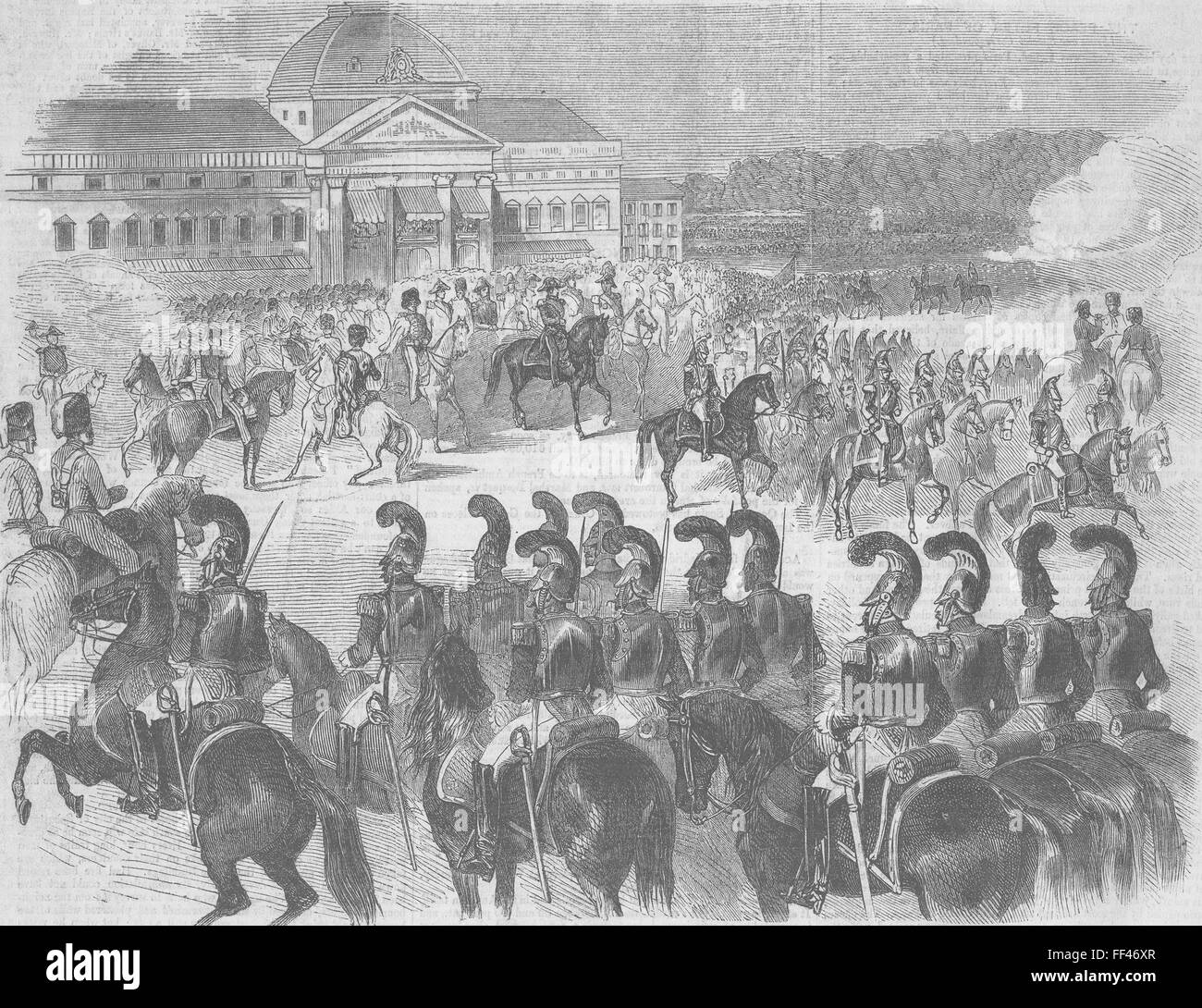 Recensioni Parigi, Champ de Mars, per celebrare il luogo 1856. Tempi illustrato Foto Stock