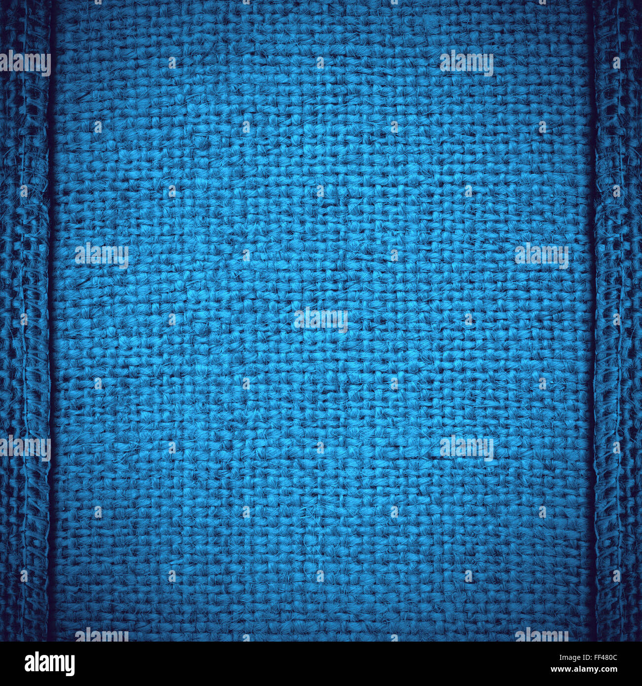 Blu texture di lino o tessuto di sfondo in tela Foto Stock