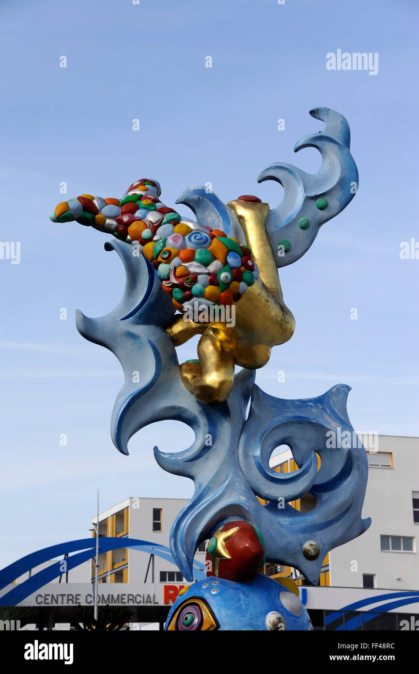Le voyage de la sirene,la corsa della sirena da Frederica matta,place de l'Amerique Latine,Saint-Nazaire,Loire-Atlantique,Francia Foto Stock