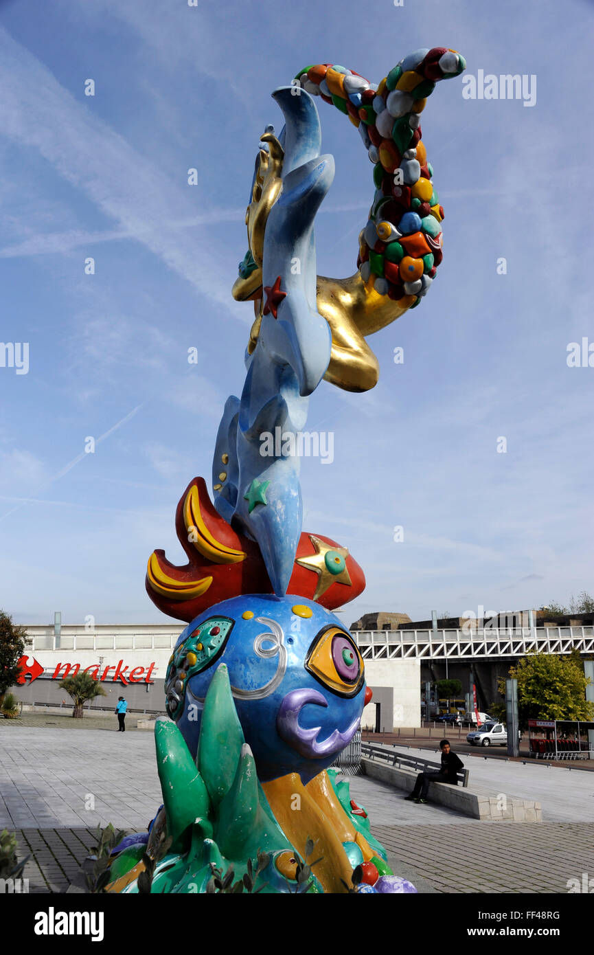 Le voyage de la sirene,la corsa della sirena da Frederica matta,place de l'Amerique Latine,Saint-Nazaire,Loire-Atlantique,Francia Foto Stock