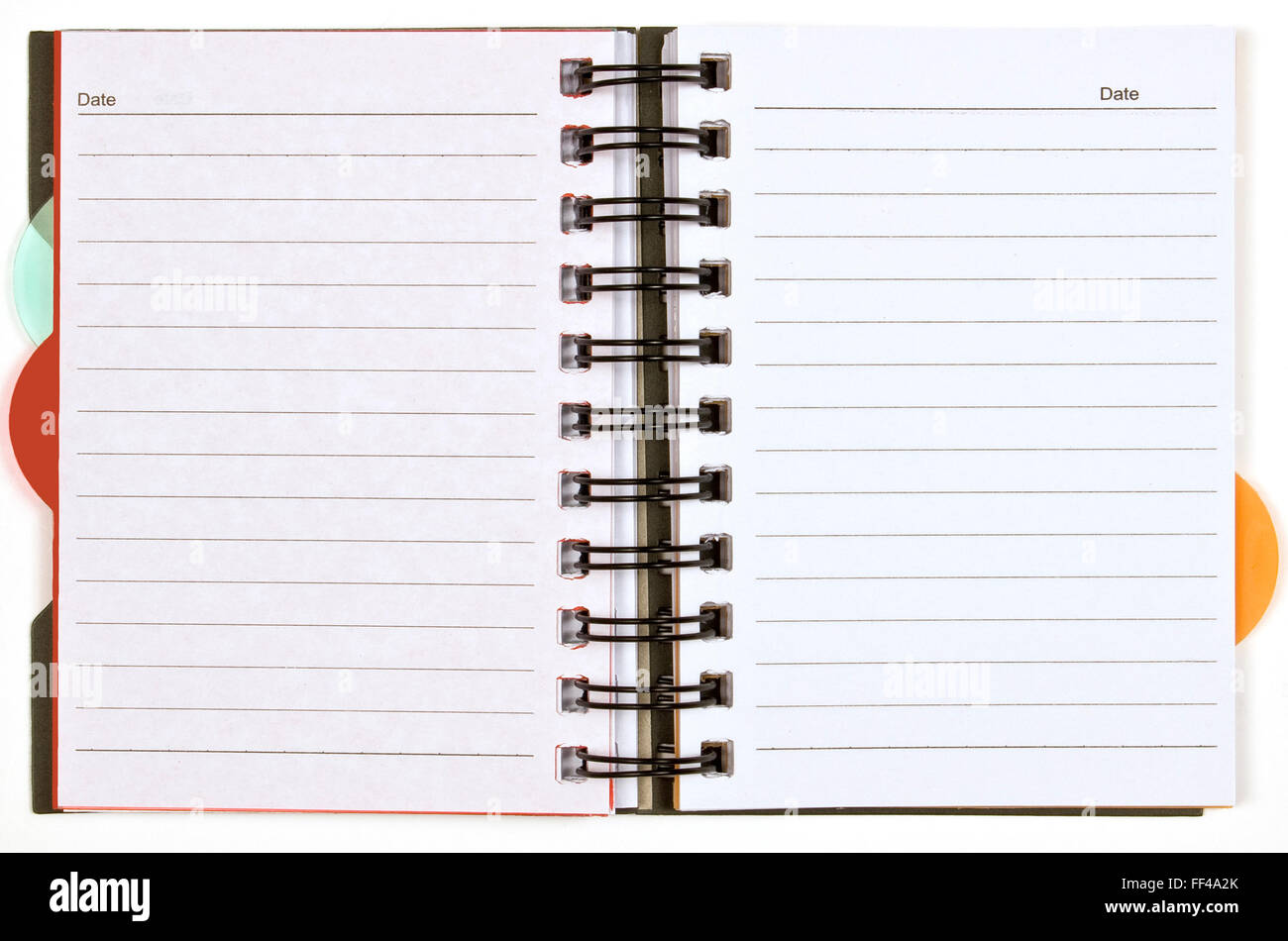 Pianificatore di giorno con pagine vuote Foto Stock
