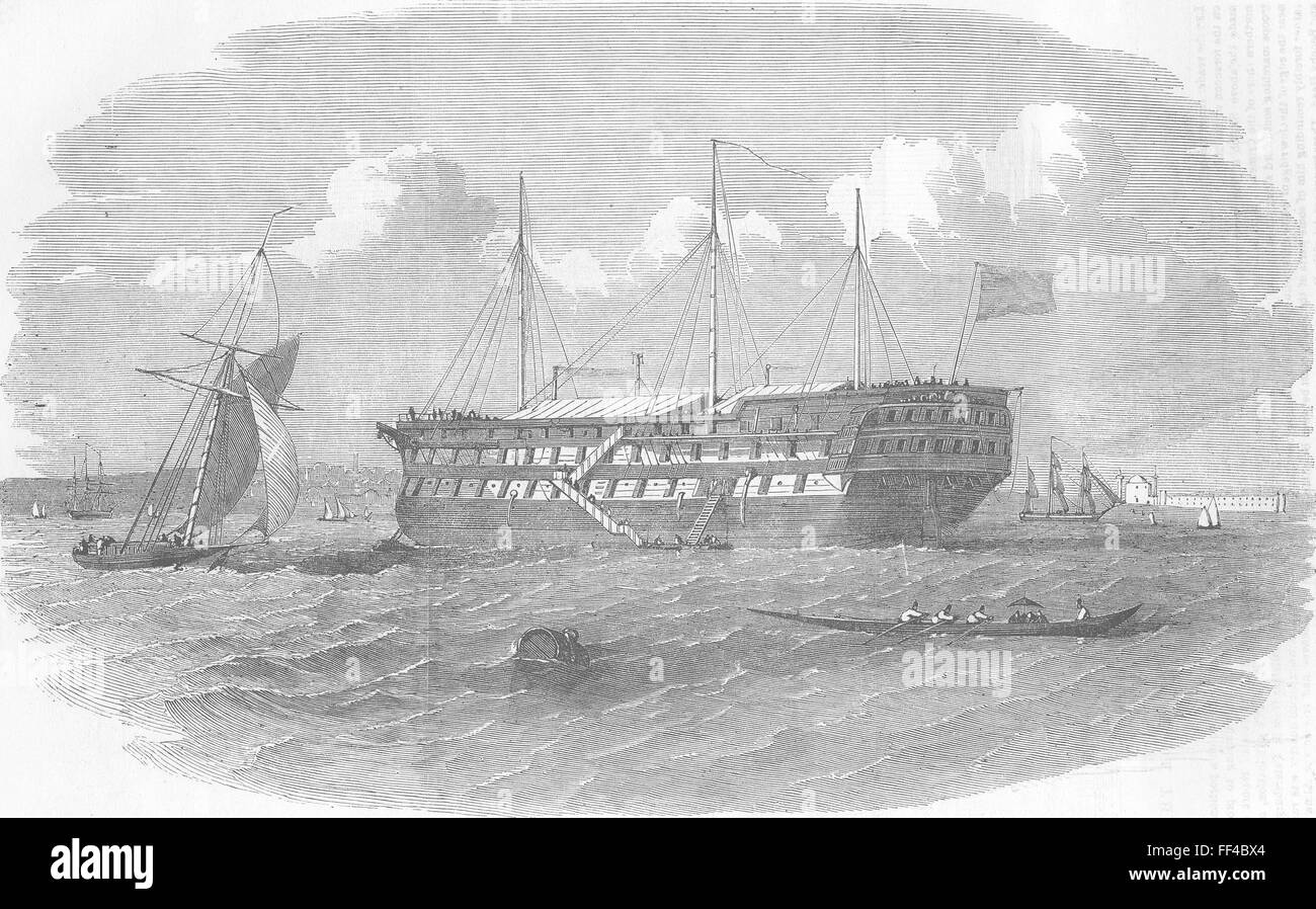 La Turchia nave ospedale Serraglio, Istanbul 1854. Illustrated London News Foto Stock