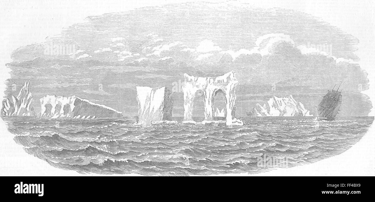 AUSTRALIA Medway, Iceberg, via di casa da Melbourne 1854. Illustrated London News Foto Stock