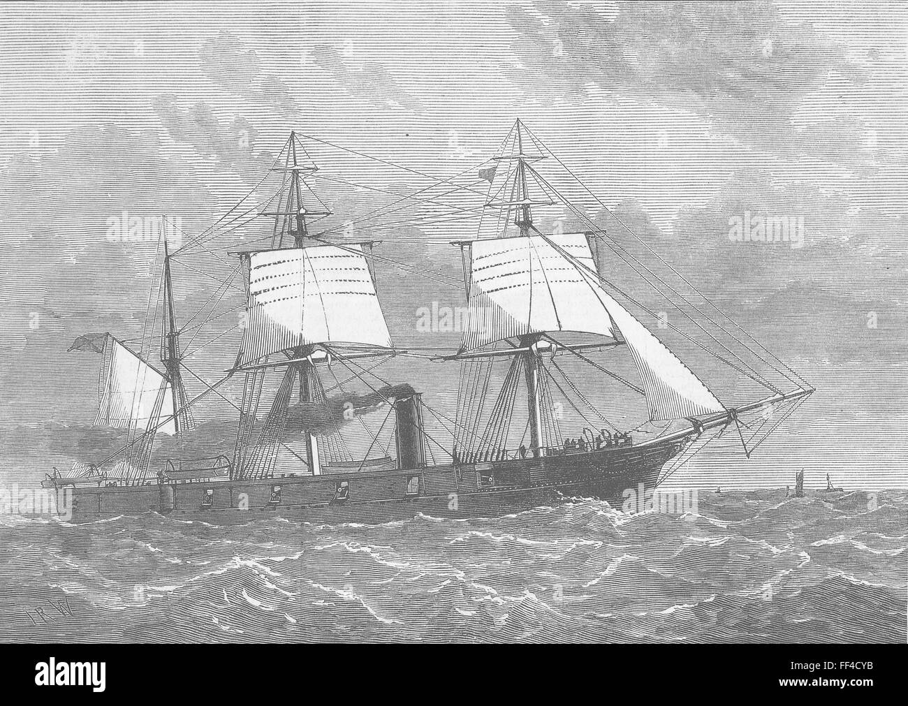 Le navi Giapponesi Kau-Go Corvette 1878. Illustrated London News Foto Stock