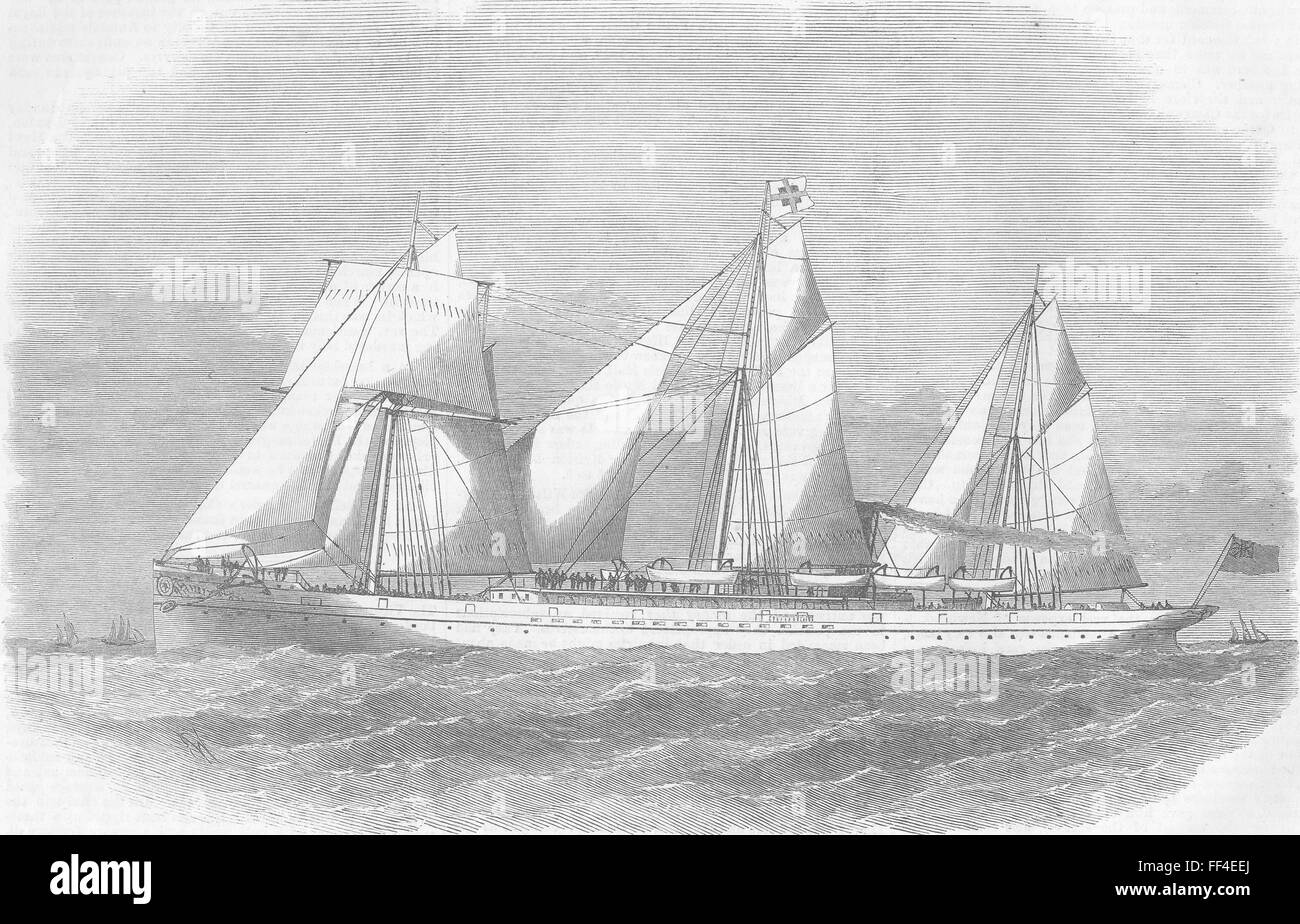 Egitto piroscafo "Viceré' per il Canale di Suez il traffico 1871. Illustrated London News Foto Stock